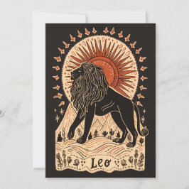 Tarjeta Festiva Postcard - Leo Celestial Zodiac Art