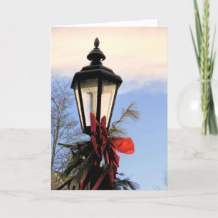 Tarjeta Festiva Poste de lámpara decorado con días festivos