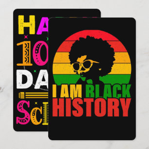 Tarjeta Festiva Póster de 100 días aprendiendo historia negra 2026