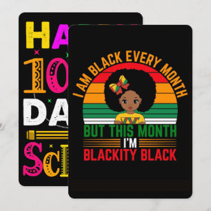 Tarjeta Festiva Póster de 100 días aprendiendo historia negra 2026