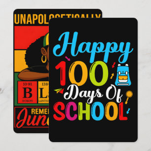 Tarjeta Festiva Póster de 100 días aprendiendo historia negra 2026