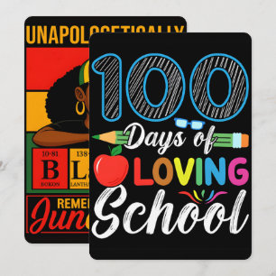 Tarjeta Festiva Póster de 100 días aprendiendo historia negra 2026
