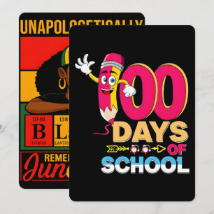Tarjeta Festiva Póster de 100 días aprendiendo historia negra 2026