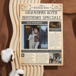 Tarjeta Festiva Poster de 80º cumpleaños - G personalizado