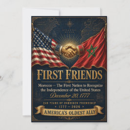 Tarjeta Festiva Póster de amistad Marruecos EE. UU., Primeros amig