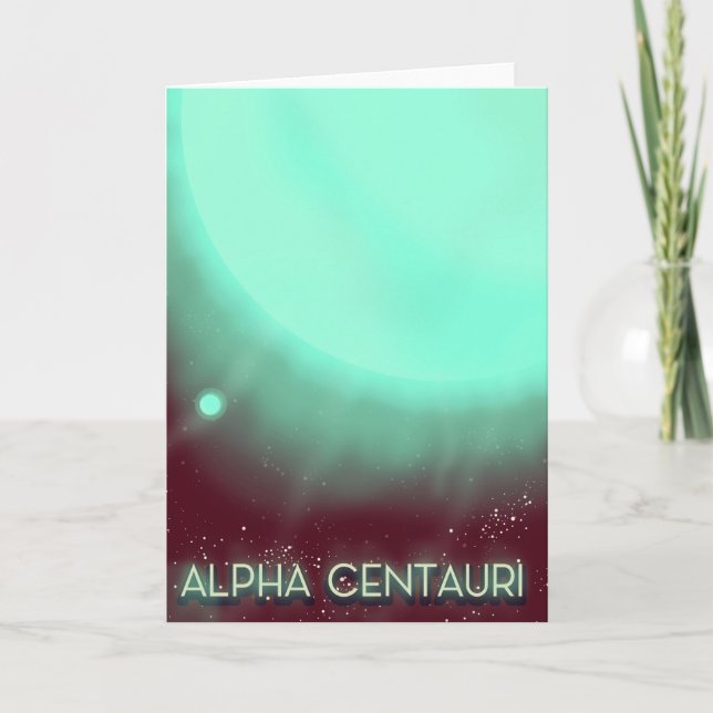 Tarjeta Festiva Poster de arte espacial Alpha Centauri (Anverso)