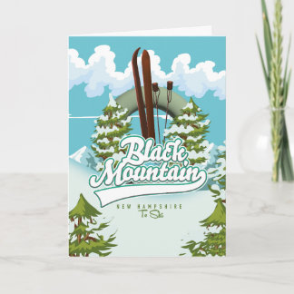 Tarjeta Festiva Poster de esquí de Black Mountain New Hampshire