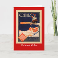 Poster de esquí de época, Ski Cortina, Italia