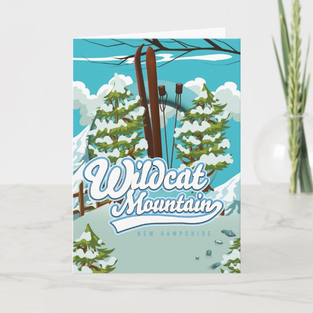 Tarjeta Festiva Poster de esquí de Wildcat Mountain New Hampshire (Anverso)