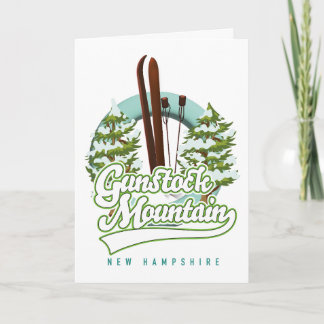 Tarjeta Festiva Poster de esquí Gunstock Mountain New Hampshire