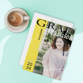 Tarjeta Festiva Poster de graduación con estilo Foto Verde