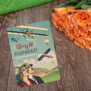 Tarjeta Festiva Póster de jubilación de piloto de avión vintage