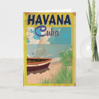 Tarjeta Festiva Poster de las vacaciones del vintage de La Habana,