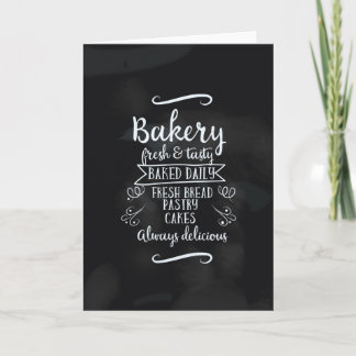 Tarjeta Festiva Poster de Panadería Chalkboard de estilo vintage