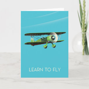 Tarjeta Festiva Poster de plano vintage de Lean To Fly