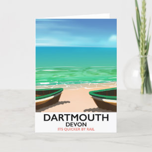 Tarjeta Festiva Poster de playa Dartmouth Devon