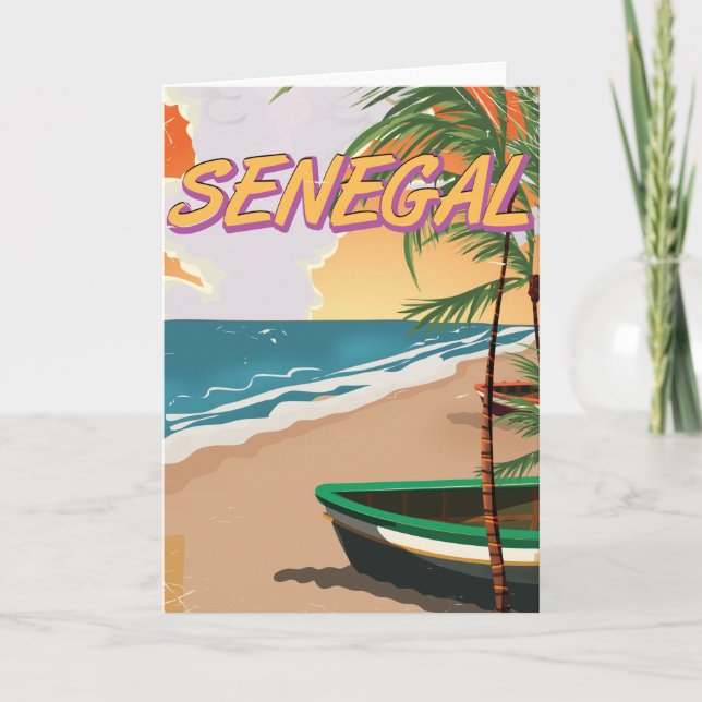 Tarjeta Festiva Poster de playa de Senegal (Anverso)
