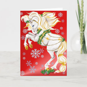Tarjeta Festiva poster de Unicorn navidades