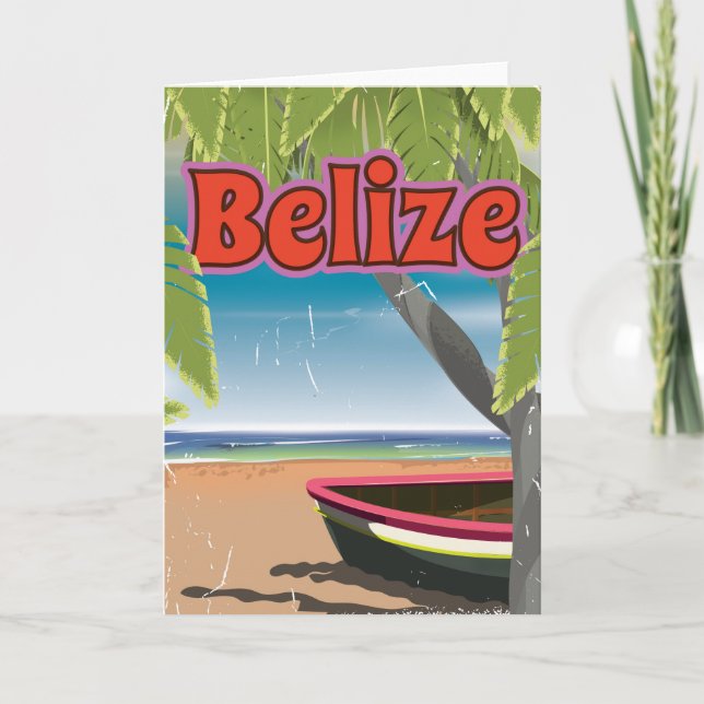 Tarjeta Festiva Poster de vacaciones de Belice (Anverso)