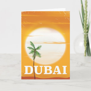 Tarjeta Festiva poster de vacaciones de estilo antiguo de Dubái
