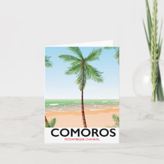 Tarjeta Festiva Poster de vacaciones de la isla de las Comoras.