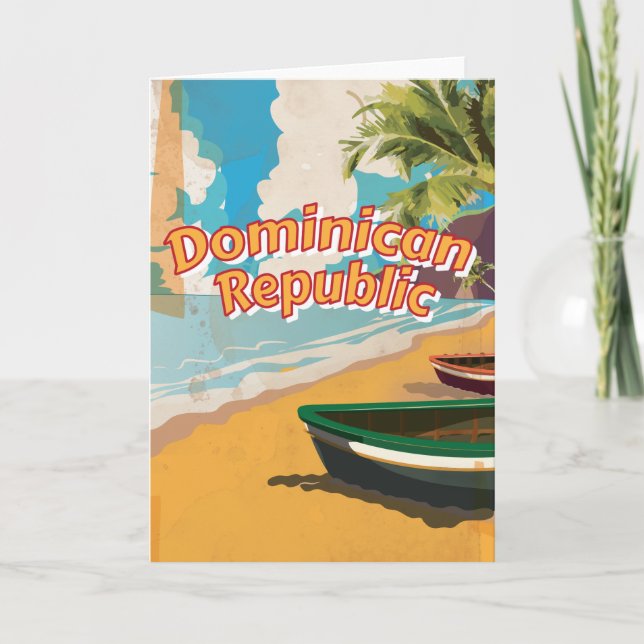 Tarjeta Festiva Poster de vacaciones de la República Dominicana Vi (Anverso)