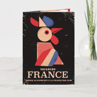 Tarjeta Festiva Poster de vacaciones de la vieja Francia