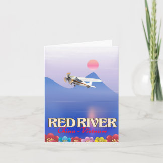 Tarjeta Festiva Poster de Vacaciones de Río Rojo en Camboya