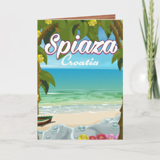 Tarjeta Festiva Poster de vacaciones en la playa de Spiaza Croatia
