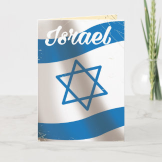 Tarjeta Festiva Poster de viaje con bandera nacional de Israel