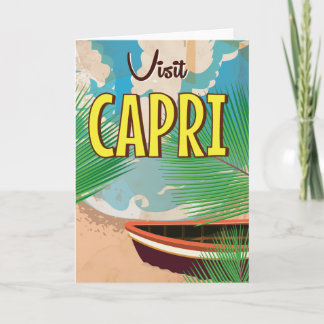 Tarjeta Festiva Poster de viaje de Capri vintage