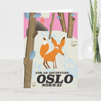Tarjeta Festiva Poster de viaje de la especie de Pachyx de Oslo