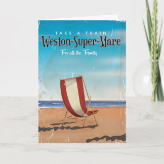 Tarjeta Festiva Poster de viaje de Weston Super Mare.