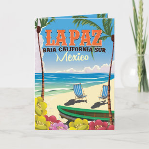 Tarjeta Festiva Póster de viaje La Paz Baja California Sur México