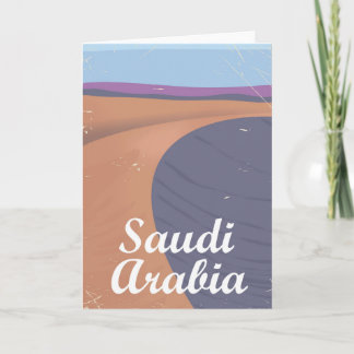 Tarjeta Festiva Poster de viaje vintage de Arabia Saudita