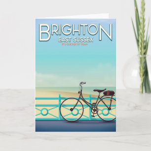 Tarjeta Festiva Póster de viaje vintage de Brighton, East Sussex.
