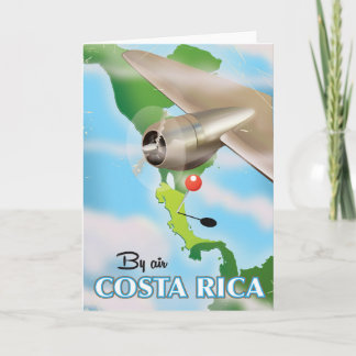 Tarjeta Festiva Poster de viaje vintage de Costa Rica Map