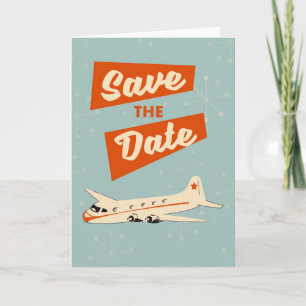 Tarjeta Festiva Póster de viaje vintage para guardar la fecha