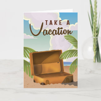 Tarjeta Festiva Póster de viaje vintage Tómate unas vacaciones