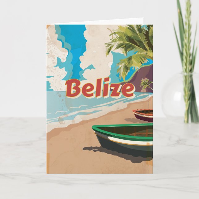 Tarjeta Festiva Poster de viajes Belice Vintage (Anverso)
