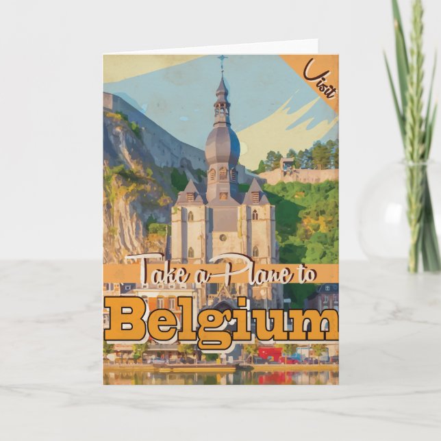 Tarjeta Festiva Poster de Viajes de Belga. (Anverso)