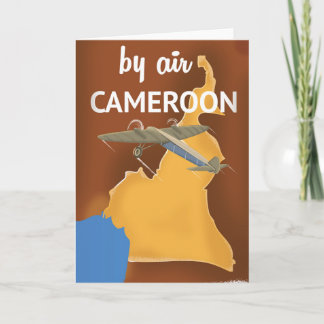 Tarjeta Festiva Poster de viajes de Camerún Vintage