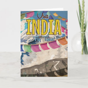 Tarjeta Festiva Poster de Viajes de la India