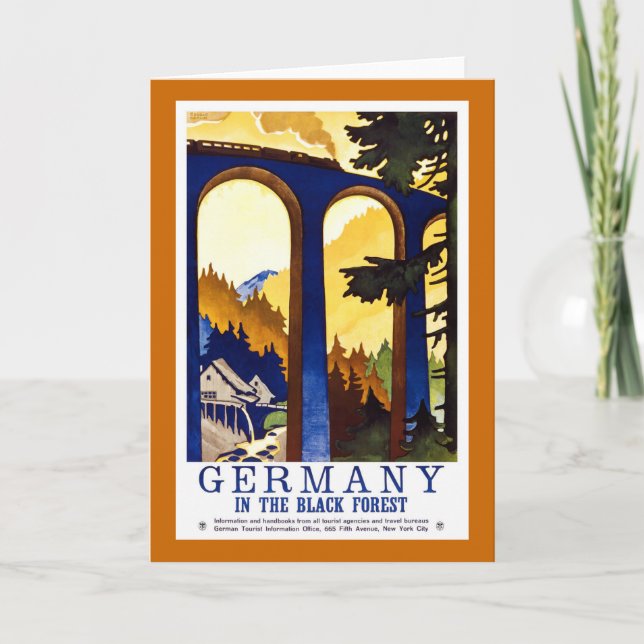 Tarjeta Festiva Poster de viajes de la Selva Negra de Alemania (Anverso)