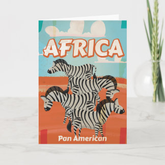 Tarjeta Festiva Poster de Viajes de la Viñeta de África