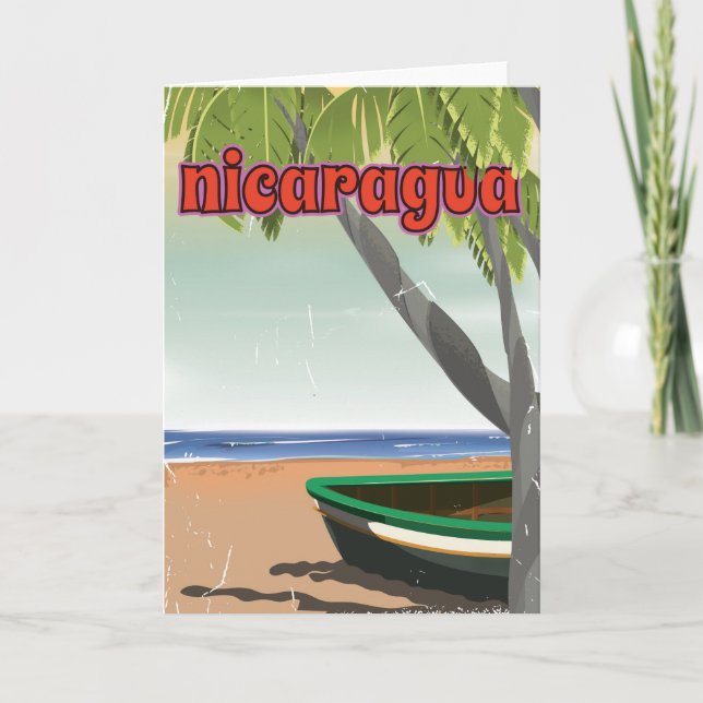 Tarjeta Festiva Poster de viajes de Nicaragua. (Anverso)