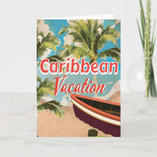 Tarjeta Festiva Poster de Viajes de vacaciones del Caribe.