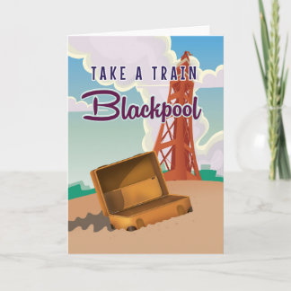 Tarjeta Festiva Poster de viajes de vintage de Blackpool