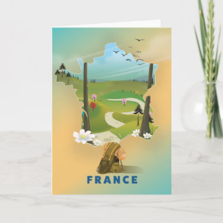 Tarjeta Festiva Poster de viajes de vintage de Francia