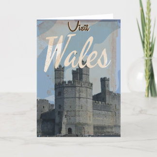 Tarjeta Festiva Poster de viajes de Wales Vintage